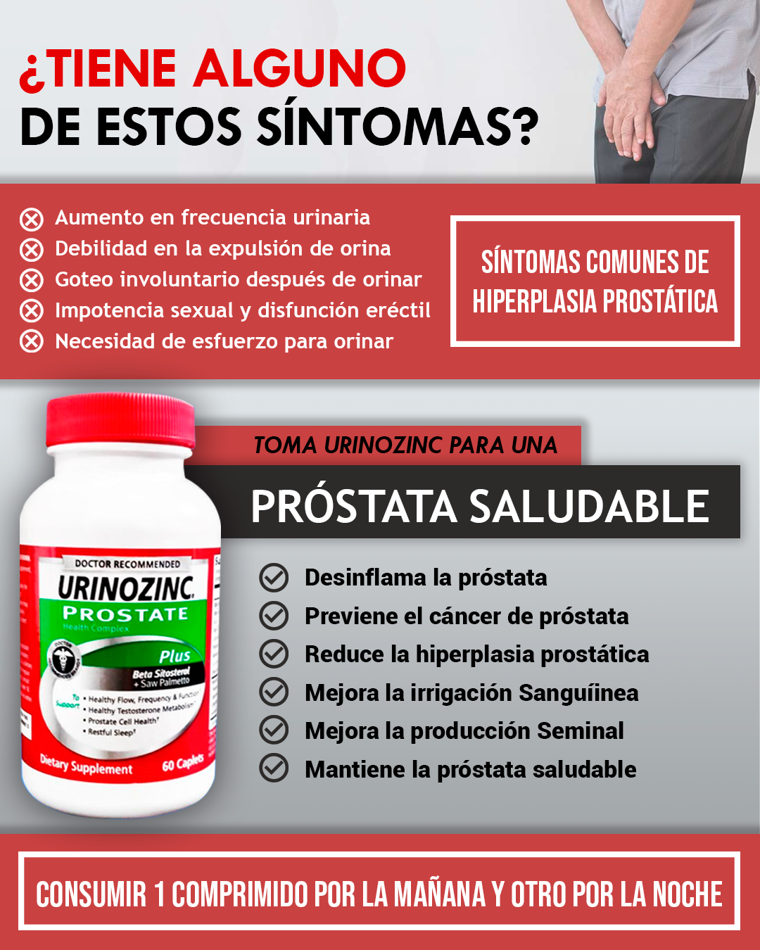 Marka Corp Urinozinc prostate - 1 frasco de 60 capsulas  
